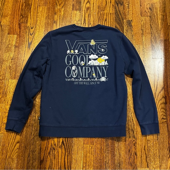 Vans Off The Wall Navy Blue Crewneck Sweater - Size Medium - Picture 5 of 5